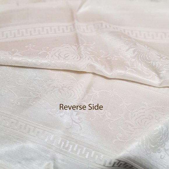 Damask Tablecloth Bates Rayon Supreme Ivory 66 x 84 Rectangle New Old Stock - Picture 5 of 12